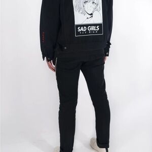 Black Graphic Jean Jacket